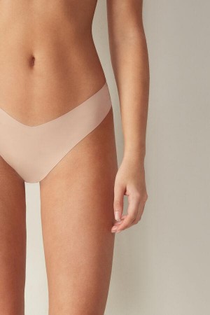 Beige Women's Intimissimi 80s-style Brazilian in Ultralight Microfiber Panties | AU1497KIR