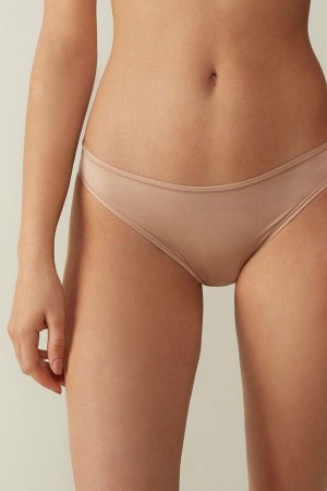 Beige Women's Intimissimi Brazilian in Ultralight Microfiber Panties | AU1505MAS