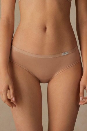 Beige Women's Intimissimi Cozy in Cotton Panties | AU1642UTL