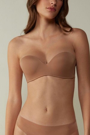 Beige Women's Intimissimi Gioia Bandeau Bras | AU2822EXE