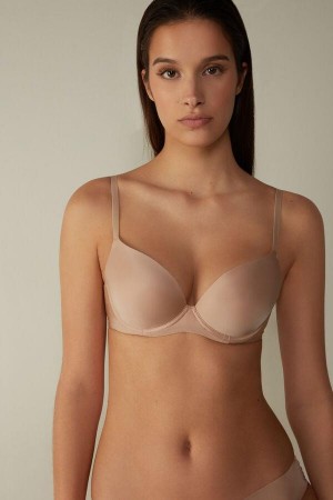Beige Women's Intimissimi Irina Microfiber Balconette Bras | AU2923MAM