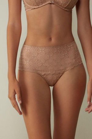 Beige Women's Intimissimi Lace Hipster Panties | AU1722ORX