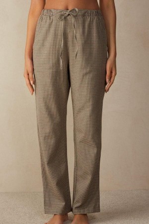 Beige Women's Intimissimi Slow and Cozy Brushed Cloth Pants Pajamas | AU1979YUK