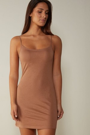 Beige Women's Intimissimi Ultrafresh Supima® Cotton Slip Lingerie | AU2116DNN