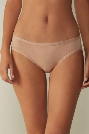 Beige Women's Intimissimi Ultralight Supima® Cotton Briefs Panties | AU1588TVJ