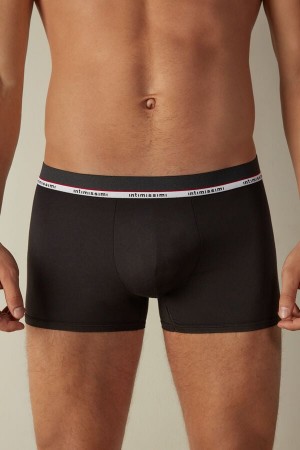 Black Men's Intimissimi Micromodal Boxer | AU1456EXG