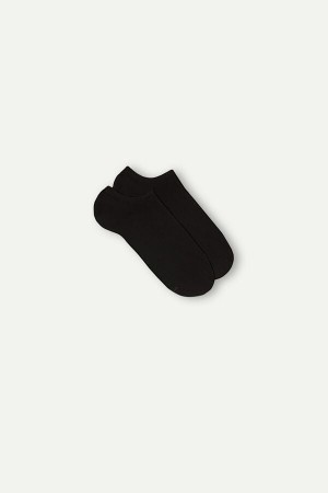 Black Men's Intimissimi No-show in Terrycloth Socks | AU1240XFU