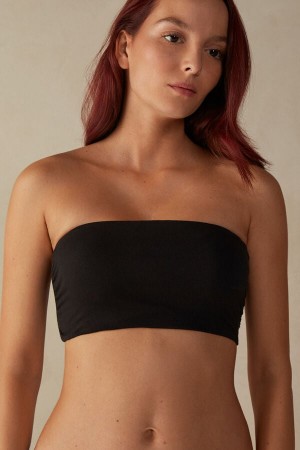Black Women's Intimissimi Cotton Bra Tank Top | AU2314SOG