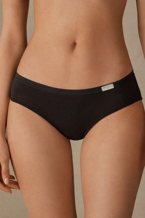 Black Women's Intimissimi Cozy in Cotton Panties | AU1643ISZ