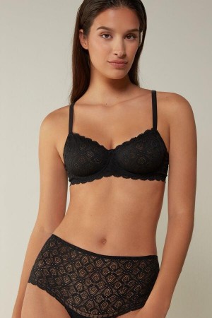 Black Women's Intimissimi Daniela Balconette in Lace Bras | AU2447ORK