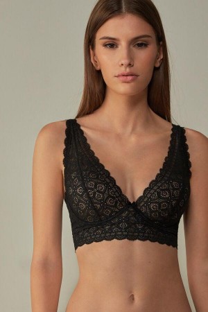 Black Women's Intimissimi Eleonora Balconette in Lace Bras | AU2453EXB