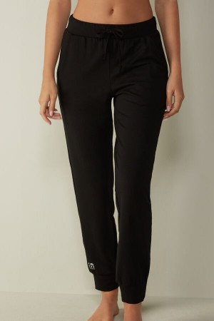 Black Women's Intimissimi In Action Plush Pants | AU2250JJE