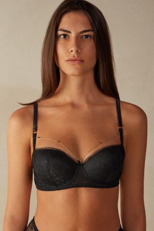 Black Women's Intimissimi Luxury Treats Sofia Balconette Bras | AU2998FMV