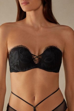 Black Women's Intimissimi Sensual Unbounded Monica Bandeau Bras | AU2839DNZ