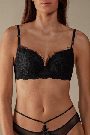 Black Women's Intimissimi Sensual Unbounded Balconette Bras | AU2992WYJ