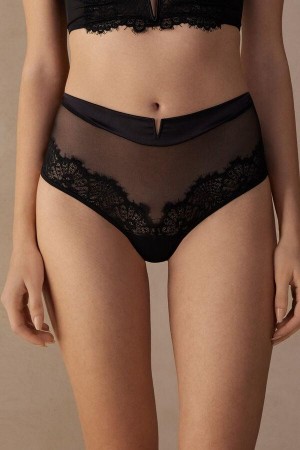 Black Women's Intimissimi Stunning Beauty Hipster Brazilian Panties | AU1740QZD