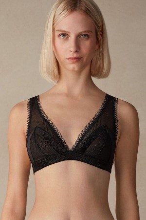 Black Women's Intimissimi Under the Stars Triangle Bras | AU2886PQG