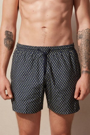 Blue Cream Men's Intimissimi Micro Ice Cream Cone Print Swim Trunks | AU1284DNN