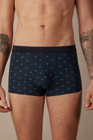 Blue Men's Intimissimi Bicycle in Microfiber Boxer | AU1383ISZ