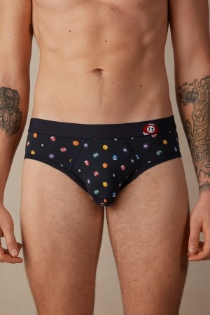 Blue Men's Intimissimi Billiard in Stretch Supima® Cotton Briefs | AU1329YUK