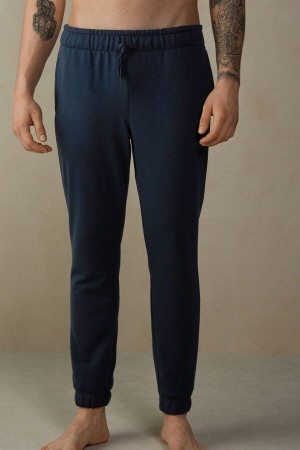 Blue Men's Intimissimi Full Length Lightweight Sweat Pants | AU1071ISZ