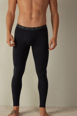 Blue Men's Intimissimi Modal-Cashmere Leggings Pants | AU1075SOB