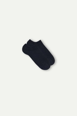 Blue Men's Intimissimi No-show in Terrycloth Socks | AU1179SOB