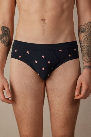 Blue Men's Intimissimi Piggy Bank in Stretch Supima® Cotton Briefs | AU1316LHT