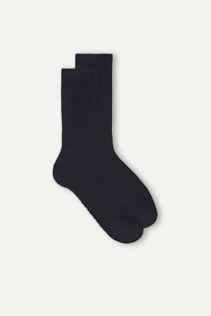 Blue Men's Intimissimi Short Terrycloth Socks | AU1178APV