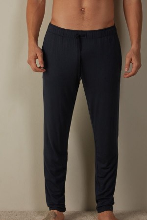Blue Men's Intimissimi Silk and Modal Pants | AU1077FMM