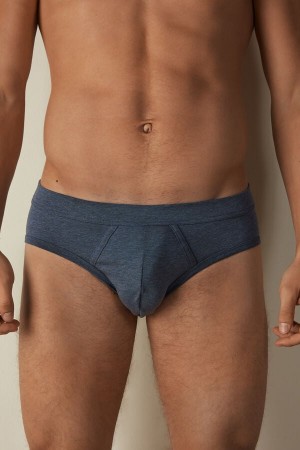 Blue Men's Intimissimi Supima® Cotton Briefs | AU1365HKW
