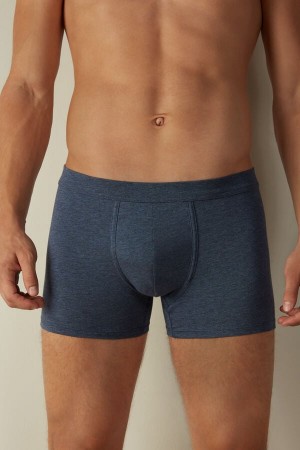 Blue Men's Intimissimi Supima® Cotton Loose Fit Boxer | AU1421ZGY