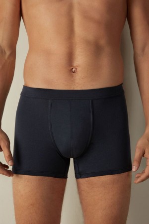 Blue Men's Intimissimi Supima® Cotton Loose Fit Boxer | AU1406TVJ
