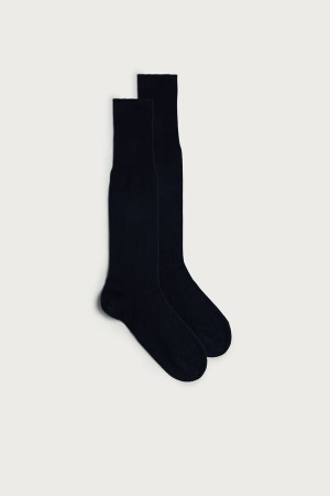 Blue Men's Intimissimi Tall Warm Cotton Socks | AU1270NBA