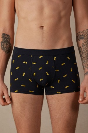 Blue Men's Intimissimi Trumpet Stretch Supima® Cotton Boxer | AU1401MAS