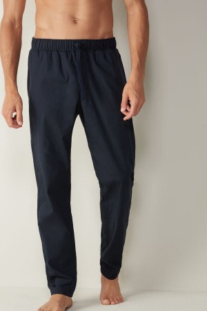 Blue Men's Intimissimi in Cotton Cloth Pants | AU1074APV