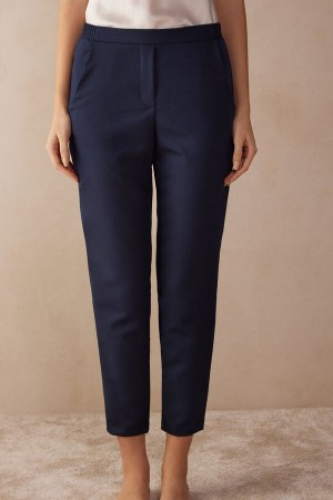 Blue Women's Intimissimi Full Length with Pockets Pants | AU2244APV