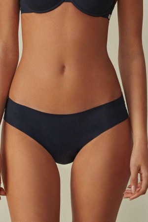 Blue Women's Intimissimi Seamless Supima® Cotton Panties | AU1622DNN