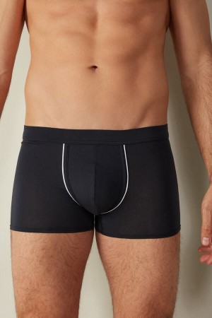 Blue / White Men's Intimissimi Natural Fresh Supima® Cotton Boxer | AU1441FMM