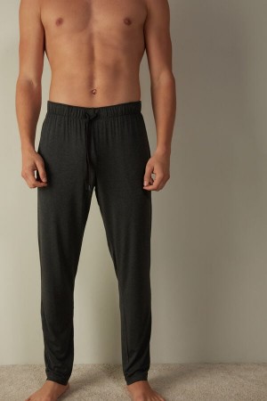 Dark Grey Men's Intimissimi Silk and Modal Pants | AU1078GLQ