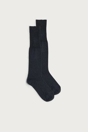 Dark Grey Men's Intimissimi Tall Warm Cotton Socks | AU1269BCP