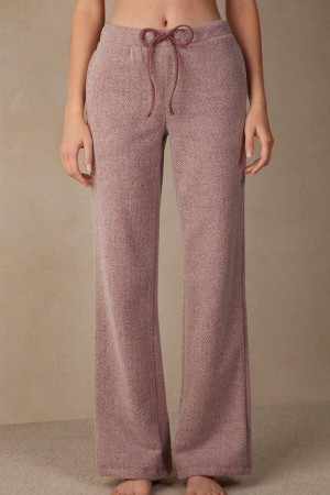 Dark Pink Women's Intimissimi Winter Candies Full Length Sweatpants Pajamas | AU1993ZGY