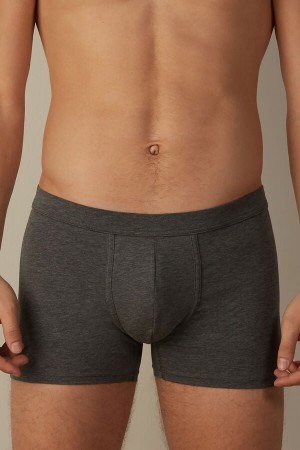 Deep Grey Men's Intimissimi Supima® Cotton Loose Fit Boxer | AU1420LHT
