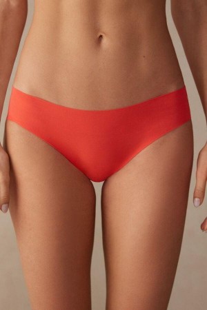 Deep Red Women's Intimissimi Seamless Supima® Cotton Panties | AU1669ISZ