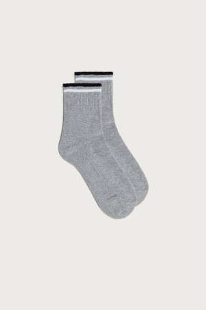 Grey Men's Intimissimi Short Sports Socks | AU1221WYF