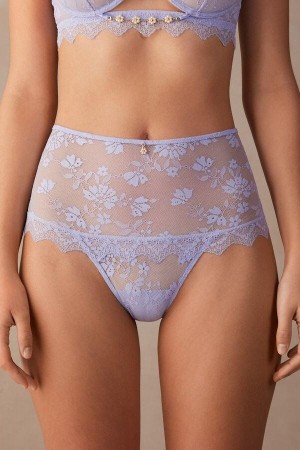 Lavender Women's Intimissimi Cover Me in Daisies Hipster Brazilian Panties | AU1742EXG