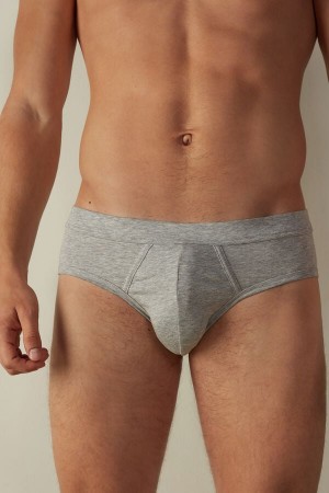 Light Grey Men's Intimissimi Supima® Cotton Briefs | AU1360APV