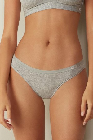 Light Grey Women's Intimissimi Cotton Brazilian Panties | AU1472LHT