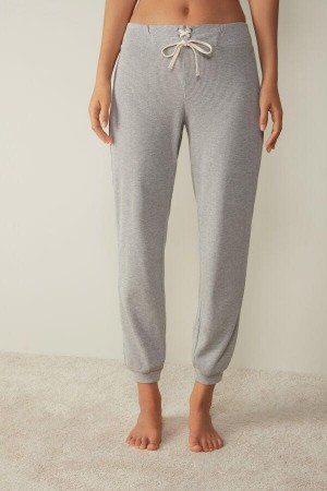 Light Grey Women's Intimissimi Cozy Waffle Pants Pajamas | AU1968XFU