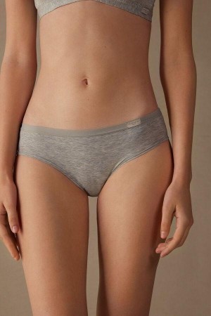 Light Grey Women's Intimissimi Cozy in Cotton Panties | AU1640TVJ
